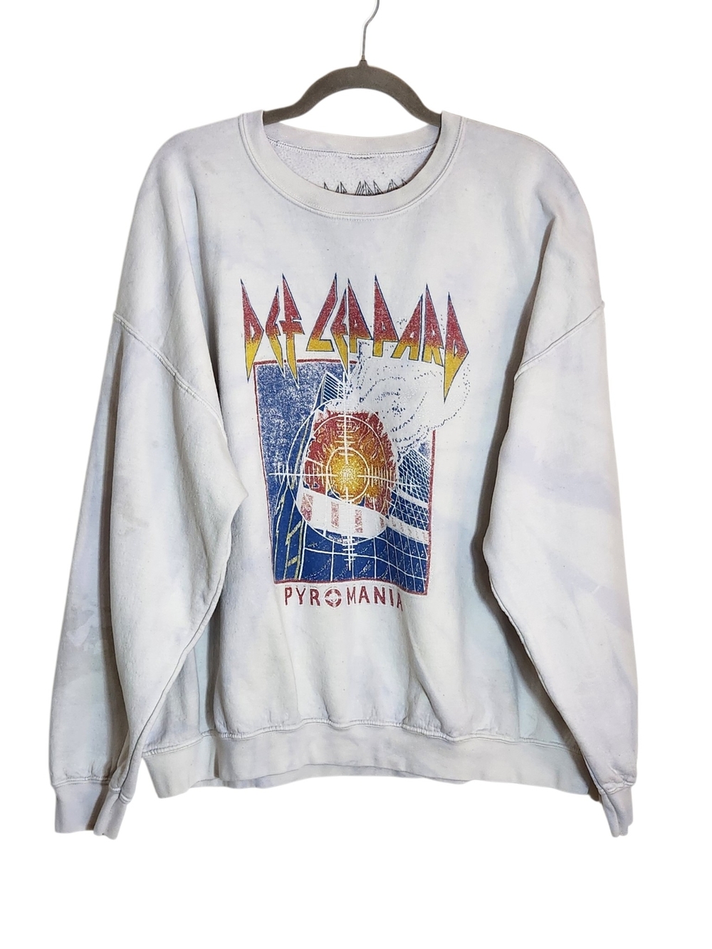 Def Leppard Tie-Dye Oversized Sweatshirt Size S/M Flaw